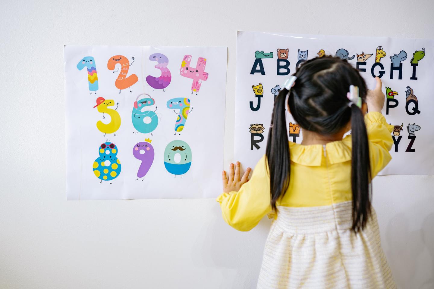 Young child learning the alphabet